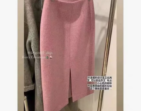 毛呢半身裙秋冬2022新款秋季裙子韩版直筒...