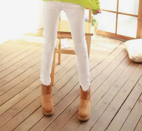 休闲显瘦 纯色白色小脚裤 铅笔裤 修身 全...