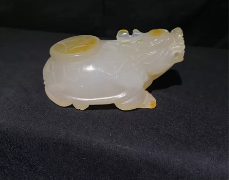 天然玉雕龙龟摆件,长9.5厘,宽5.8厘米...