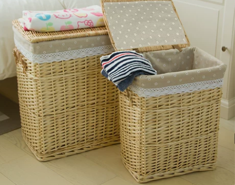 藤编收纳箱 柳编藤编出口品质田园大号有盖整...