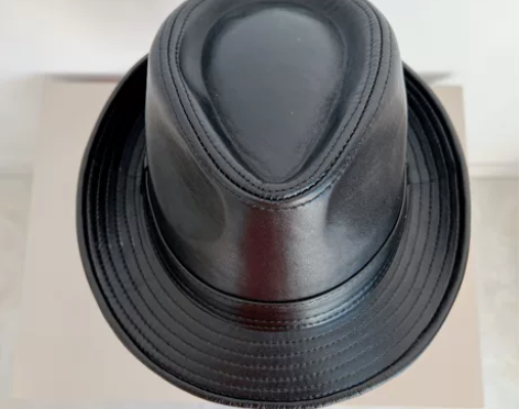 进口绵羊皮绅士礼帽真皮帽 上海滩英伦风 爵...