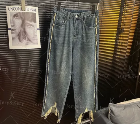 品牌高腰牛仔裤 全新蓝色m码 50包
