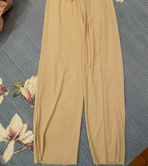 空气阔腿裤 米色乳白色 全新没穿过 M码 ...