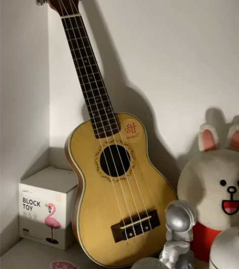 尤克里里好像是21寸，忘记了，实体店360...