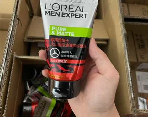 欧莱雅男士洁面膏炭爽双效抗黑头水能润泽火山...