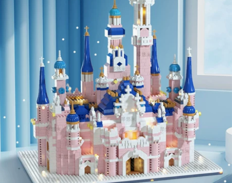 积木成年高难度男孩女孩子迪士尼城堡益智力拼...