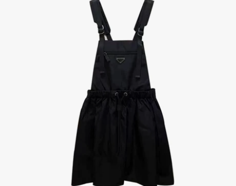 工装风机能尼龙辣妹背带连衣裙女夏季大摆短裙...