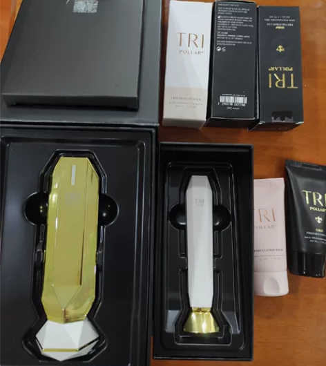 ?初普金牛二代射频美容仪，3只金色凝胶，2...