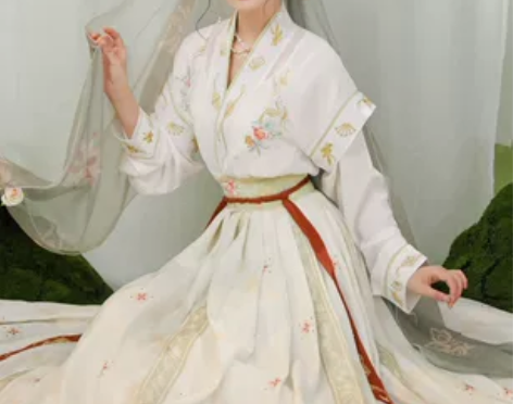 玉术【一览芳华】原创汉服女唐褙子圆领衫褶裙...