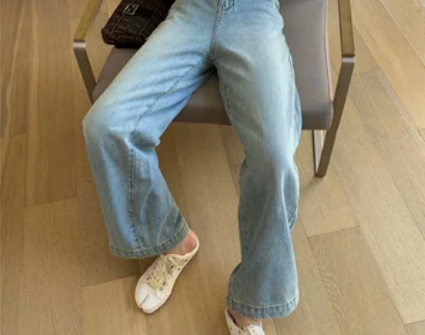 MSBEAST 泫雅风 进口全棉高腰阔腿裤...