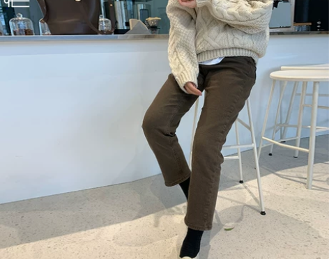 市舶司【舒适带拉绒】 韩国女装秋冬新款高腰...