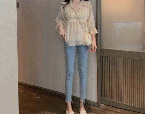 紧身牛仔裤女夏季2021新款韩版高腰修身显...