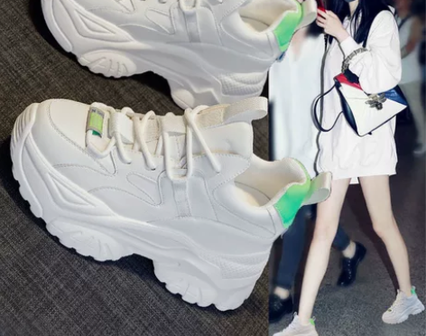 老爹鞋8成新，白色厚底运动鞋，已经刷干净，...