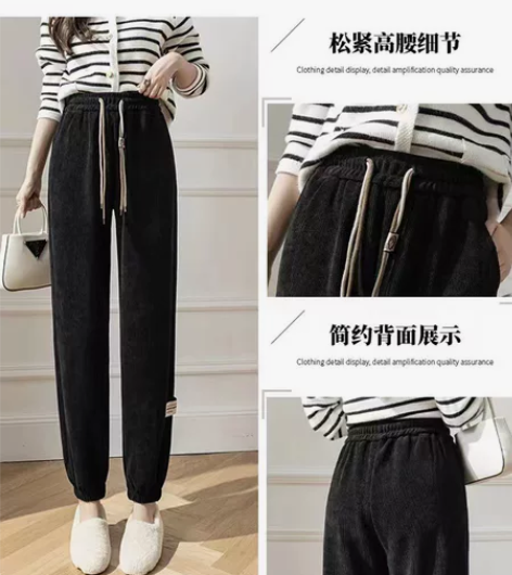 加绒运动裤子女秋冬显瘦2022新款休闲裤宽...