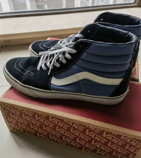 vans男士蓝色高帮，44.5码，5成新 ...