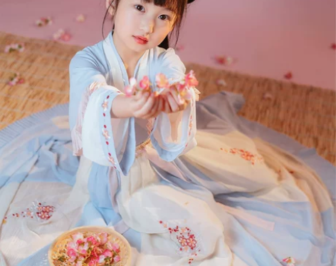 汉衣晟道【箐鸢】改良晋制儿童汉服三件套松紧...