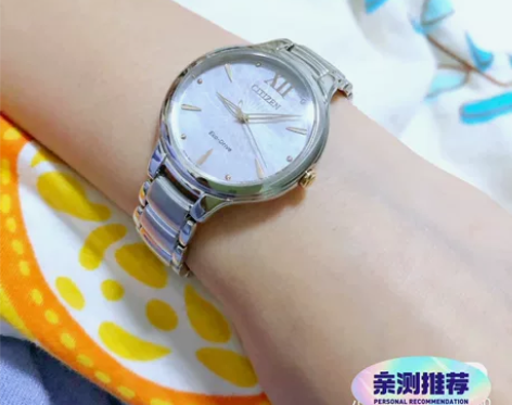 西铁城花语风吟系列 光动能女士腕表,贝母表...