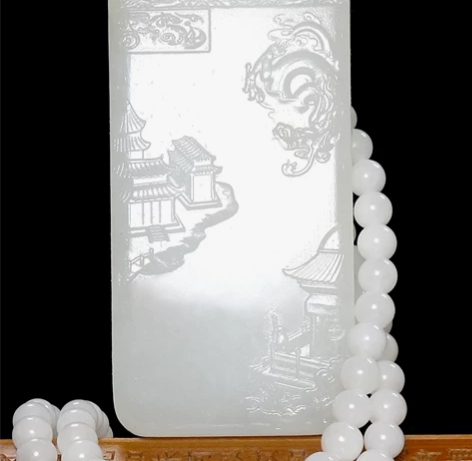 新疆和田羊脂白玉《山水竟境》作品 创作理念...