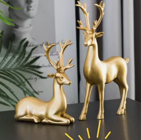 北欧轻奢客厅电视柜桌面摆件创意鹿玄关酒柜家...