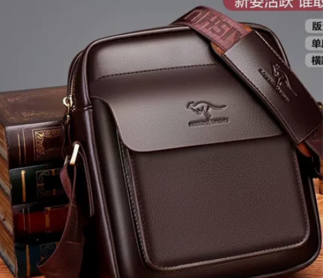 男包单肩包真皮质感斜挎包休闲挂跨包潮袋鼠商...