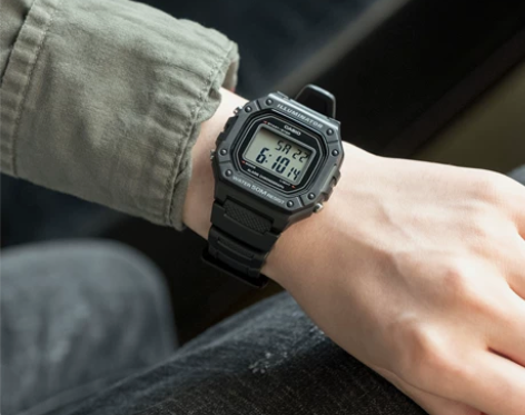 卡西欧数显方块石英表时尚运动防水手表男表w...