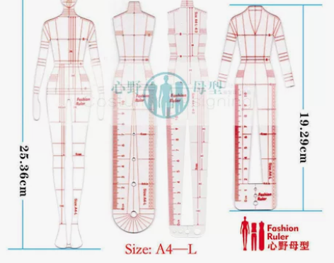 服装设计款式图模板尺人体模特Fashion...