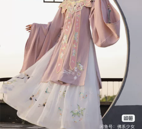 玉术原创汉服女明制立领斜襟长衫齐腰褶裙重工...