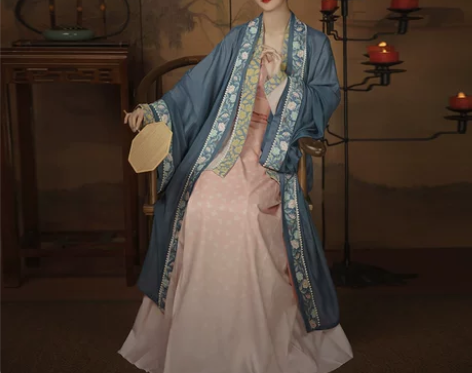 柒邑原创汉服女宋制三件套【海棠落】齐腰褶裙...