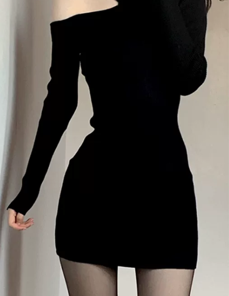 性感包臀裙女秋冬御姐套装高级感紧身连衣裙辣...