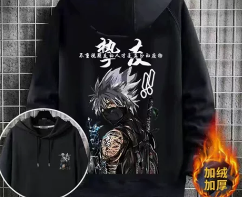 卫衣男日系秋款加绒加厚连帽套头男潮流上衣服...