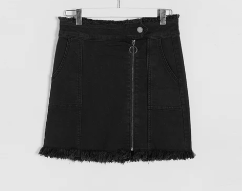 CA拉链 毛边 半身 A字裙女 夏季 时尚...