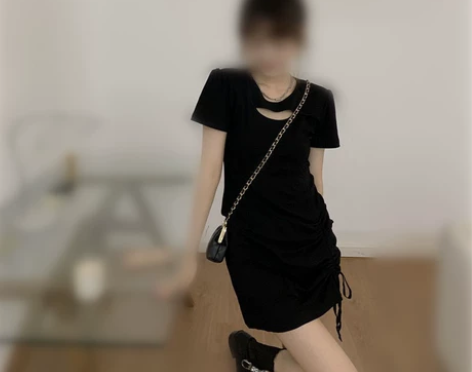 性感辣妹裙纯欲风不规则连衣裙修身显瘦韩版镂...