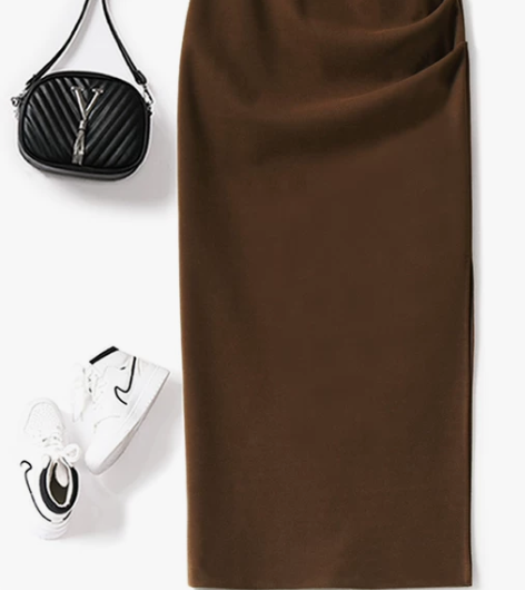 毛呢高腰半身裙女秋冬款 2022新款高端黑...