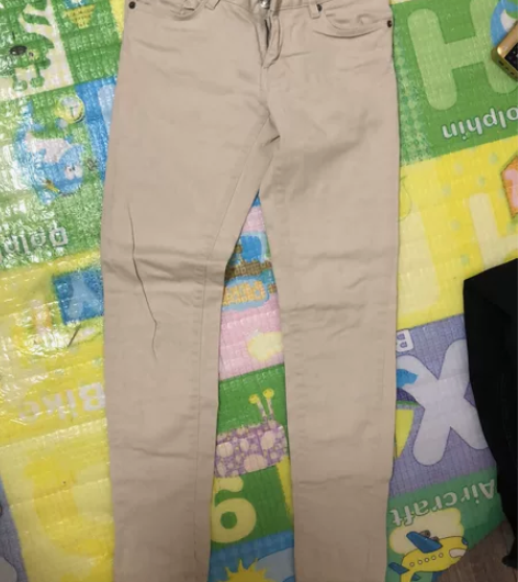 teenie weenie小熊米色牛仔裤!...