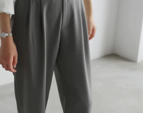 SS STUDIO  烟灰色西裤休闲裤女 ...