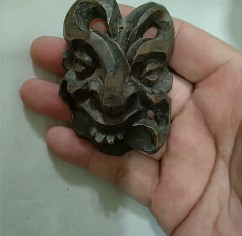 少数民族 木雕 鬼脸 面具 吊坠 挂坠 感...