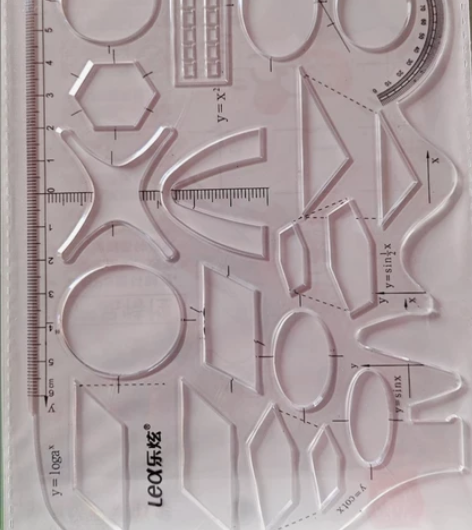 全新包邮软尺函数几何尺多功能尺子量角器初中...