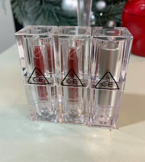 3ce 透明壳口红全新 07red mus...