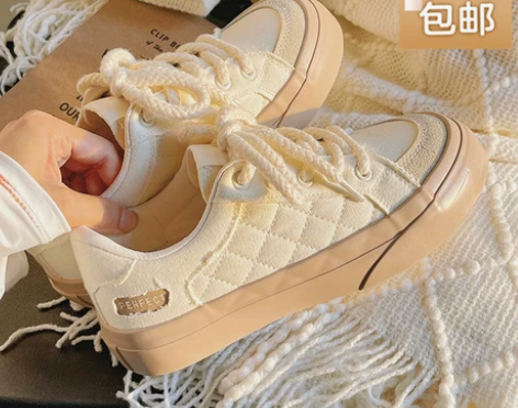 【清仓】厚底帆布鞋女秋季款透气学生百搭运动...