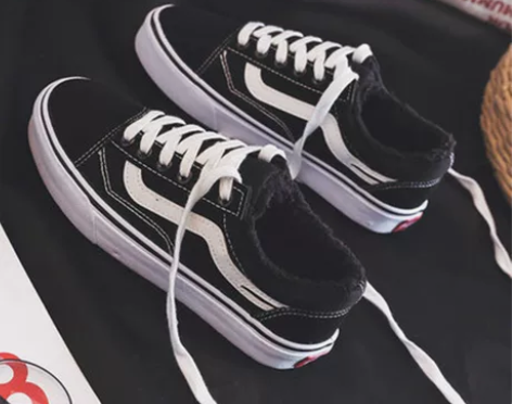 帆布鞋 布鞋板鞋秋冬黑色加绒男低帮棉鞋20...