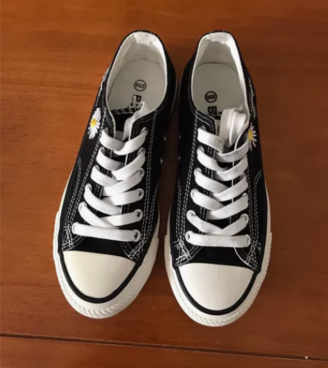 低帮秋季小雏菊帆布鞋女鞋秋款秋冬爆款休闲板...