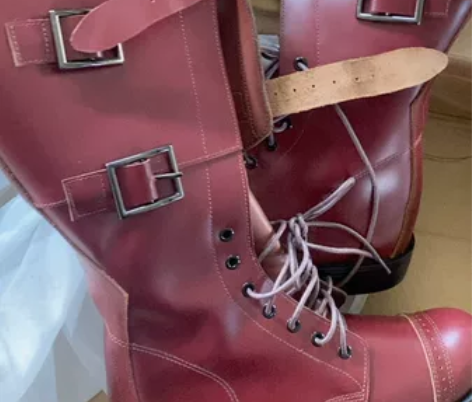 巴顿二战美军骑兵坦克装甲兵长筒马靴红棕色可...