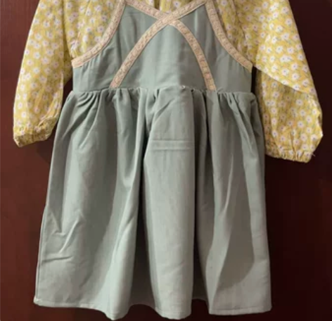 森林文艺风系列长袖连衣裙套装90码女童 可...