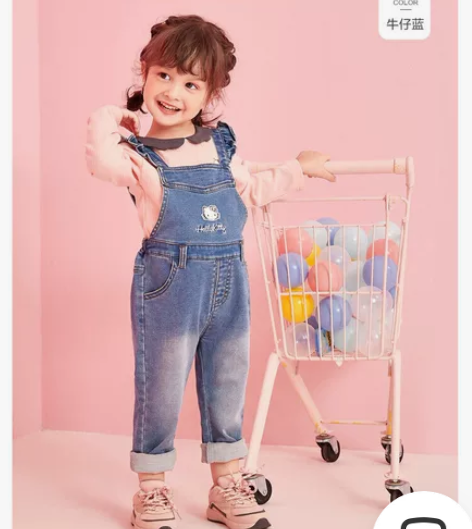 kitty背带牛仔裤 全新原dan正品无吊...