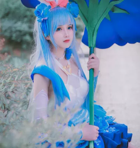 王者公孙离花间舞cos l码衣服+假发+3...