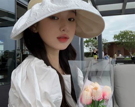 ?夏季出游遮阳防晒帽大檐防紫外线气质百搭空...