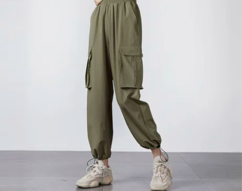 工装裤女宽松bf高腰休闲裤女束脚裤显瘦裤子...