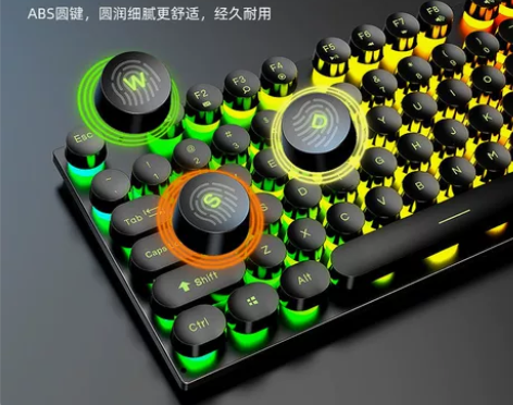 朋克复古有线键盘鼠标套装usb电脑笔记本游...