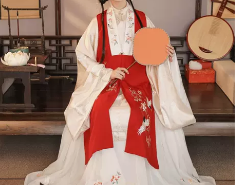 裳云兮原创汉服女【锦鹤】眀制长比甲立领长衫...