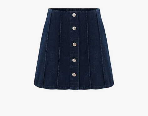 ?高腰显瘦短裙A字裙， 牛仔半裙， 穿过两...